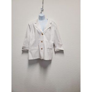 Linea Louis Dell'Olio Jacket Blazer Size XL White Gold Accents Buttons and Chain